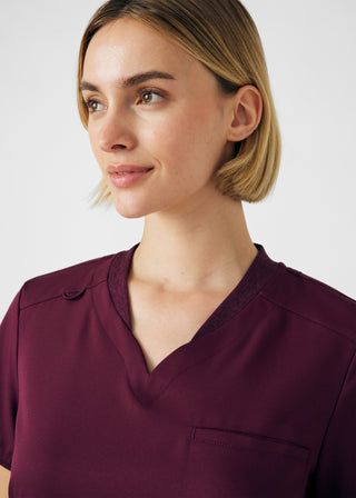 Wine VIBE 2-Pocket V-Neck Top Scrubs
