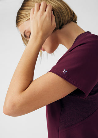 Wine VIBE 2-Pocket V-Neck Top Scrubs