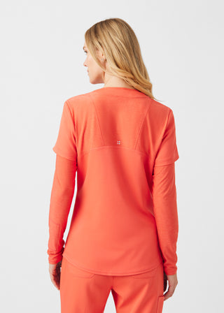 Coral Sunset VIBE 3-Pocket V-Neck Top Scrubs