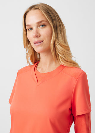 Coral Sunset VIBE 3-Pocket V-Neck Top Scrubs