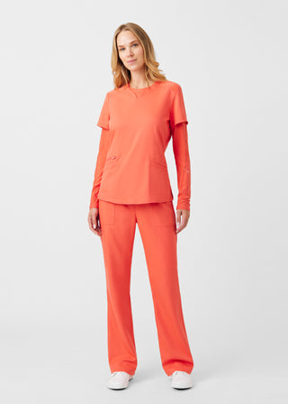 Coral Sunset VIBE 3-Pocket V-Neck Top Scrubs
