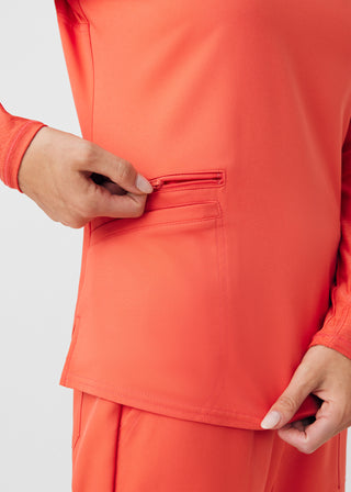 Coral Sunset VIBE 3-Pocket V-Neck Top Scrubs