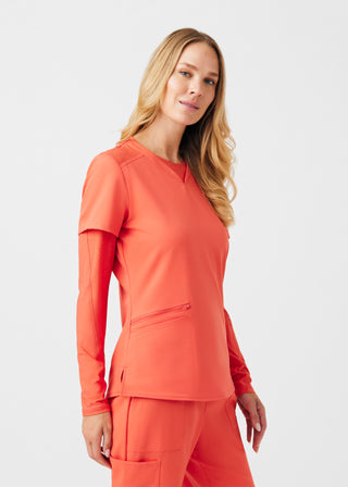 Coral Sunset VIBE 3-Pocket V-Neck Top Scrubs