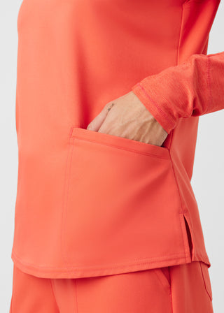 Coral Sunset VIBE 3-Pocket V-Neck Top Scrubs