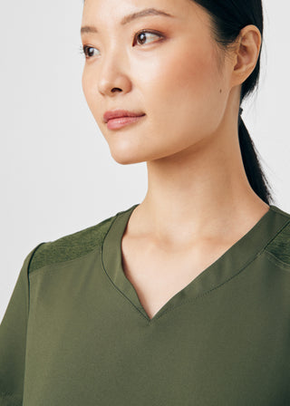 Olive VIBE 3-Pocket V-Neck Top Scrubs