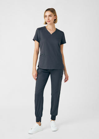 Pewter VIBE 3-Pocket V-Neck Top Scrubs
