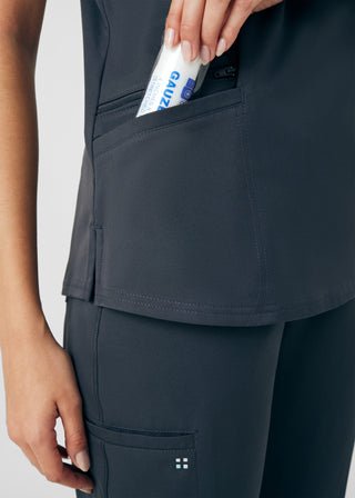 Pewter VIBE 3-Pocket V-Neck Top Scrubs