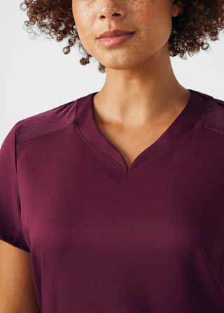 Wine VIBE 3-Pocket V-Neck Top Scrubs