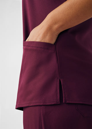 Wine VIBE 3-Pocket V-Neck Top Scrubs