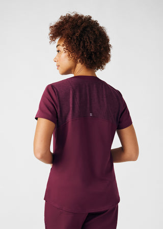Wine VIBE 3-Pocket V-Neck Top Scrubs