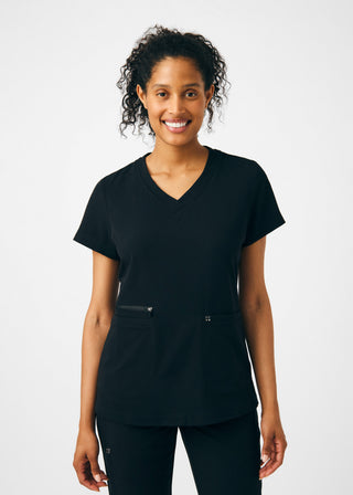 Black CRFT 3-Pocket V-Neck Top Scrubs