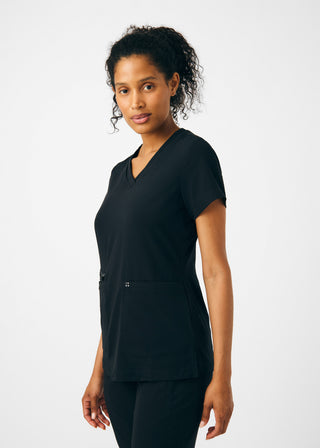 Black CRFT 3-Pocket V-Neck Top Scrubs