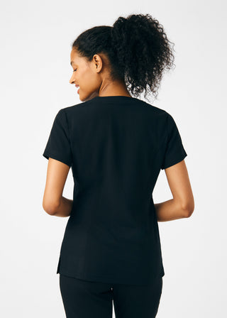 Black CRFT 3-Pocket V-Neck Top Scrubs