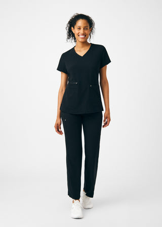Black CRFT 3-Pocket V-Neck Top Scrubs