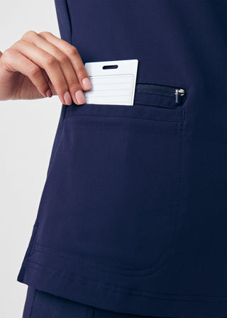 Navy CRFT 3-Pocket V-Neck Top Scrubs