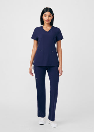Navy CRFT 3-Pocket V-Neck Top Scrubs
