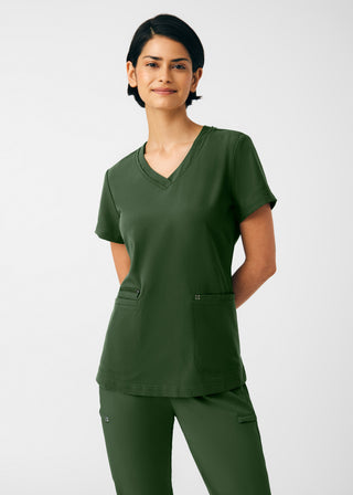 Olive CRFT 3-Pocket V-Neck Top Scrubs