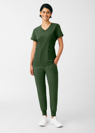 Olive CRFT 3-Pocket V-Neck Top Scrubs