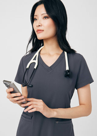 Pewter CRFT 3-Pocket V-Neck Top Scrubs