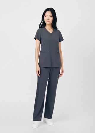 Pewter CRFT 3-Pocket V-Neck Top Scrubs