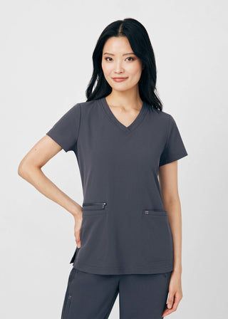 Pewter CRFT 3-Pocket V-Neck Top Scrubs