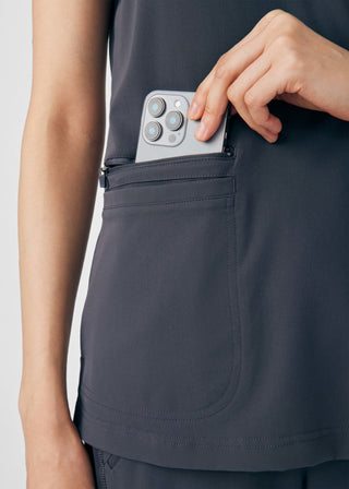 Pewter CRFT 3-Pocket V-Neck Top Scrubs