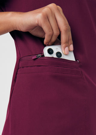 Wine CRFT 3-Pocket V-Neck Top Scrubs