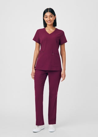 Wine CRFT 3-Pocket V-Neck Top Scrubs