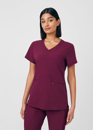 Wine CRFT 3-Pocket V-Neck Top Scrubs