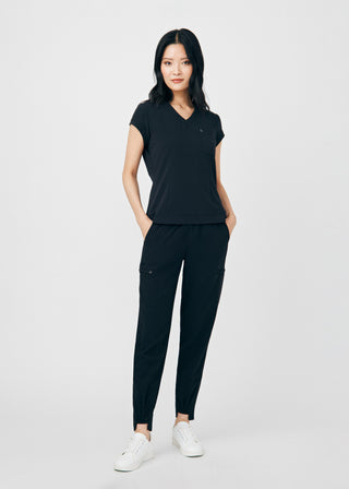 Black CRFT 1-Pocket V-Neck Top Scrubs