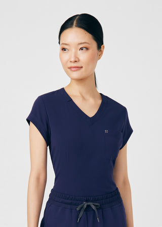 Navy CRFT 1-Pocket V-Neck Top Scrubs