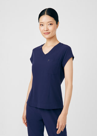 Navy CRFT 1-Pocket V-Neck Top Scrubs