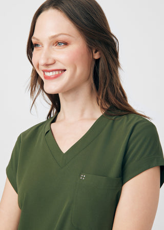 Olive CRFT 1-Pocket V-Neck Top Scrubs