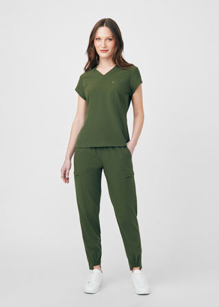 Olive CRFT 1-Pocket V-Neck Top Scrubs