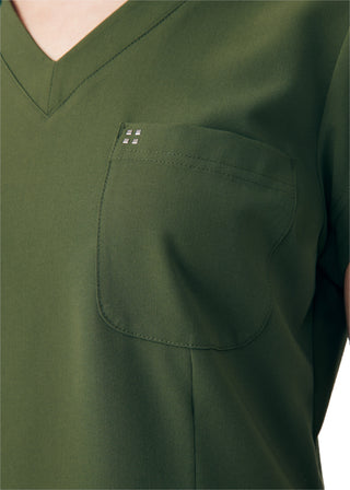 Olive CRFT 1-Pocket V-Neck Top Scrubs
