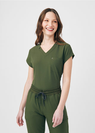 Olive CRFT 1-Pocket V-Neck Top Scrubs
