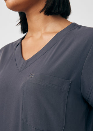Pewter CRFT 1-Pocket V-Neck Top Scrubs