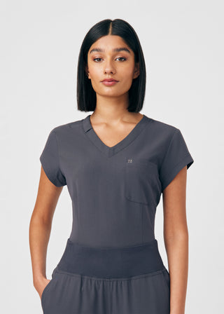 Pewter CRFT 1-Pocket V-Neck Top Scrubs