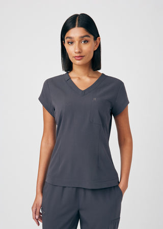 Pewter CRFT 1-Pocket V-Neck Top Scrubs