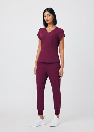 Wine CRFT 1-Pocket V-Neck Top Scrubs