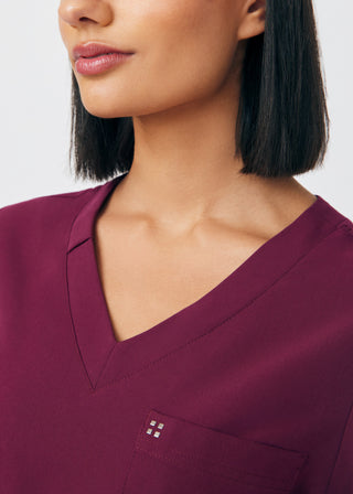 Wine CRFT 1-Pocket V-Neck Top Scrubs
