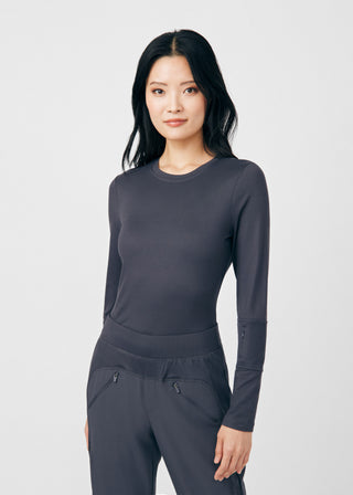 Pewter CRFT 1-Pocket Long-Sleeve Tee Scrubs