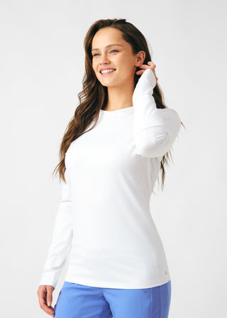 White CRFT 1-Pocket Long-Sleeve Tee Scrubs