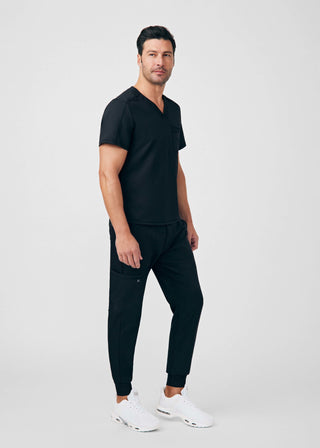 Black VIBE 2-Pocket V-Neck Top Scrubs