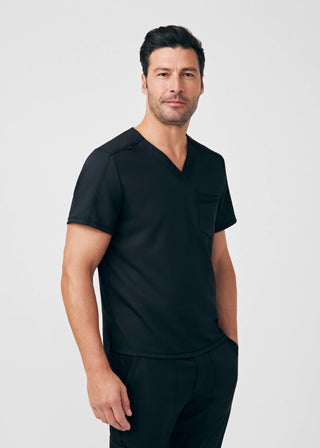 Black VIBE 2-Pocket V-Neck Top Scrubs
