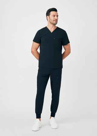 Black CRFT 4-Pocket V-Neck Top Scrubs