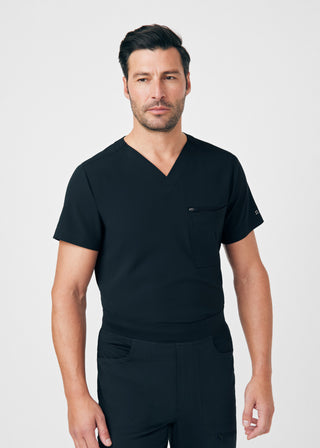 Black CRFT 4-Pocket V-Neck Top Scrubs