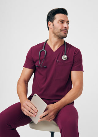 Wine CRFT 4-Pocket V-Neck Top Scrubs