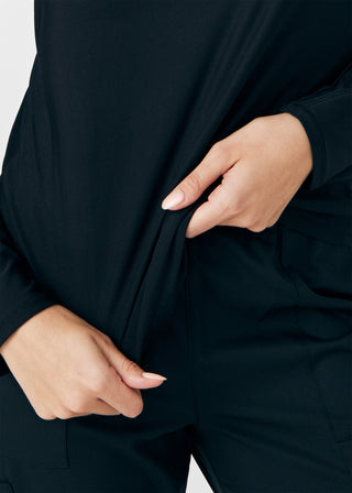 Black VIBE 1-Pocket Long-Sleeve Tee Scrubs