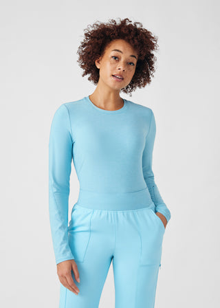 Heather Island Blue VIBE 1-Pocket Long-Sleeve Tee Scrubs